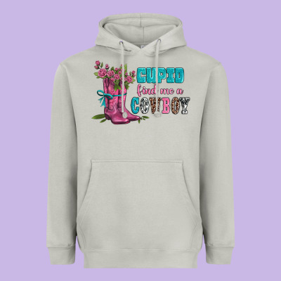 Velantines Day Cupid Find Me A Cowboy Heavyweight Hoodie Designed By Adodesignshop