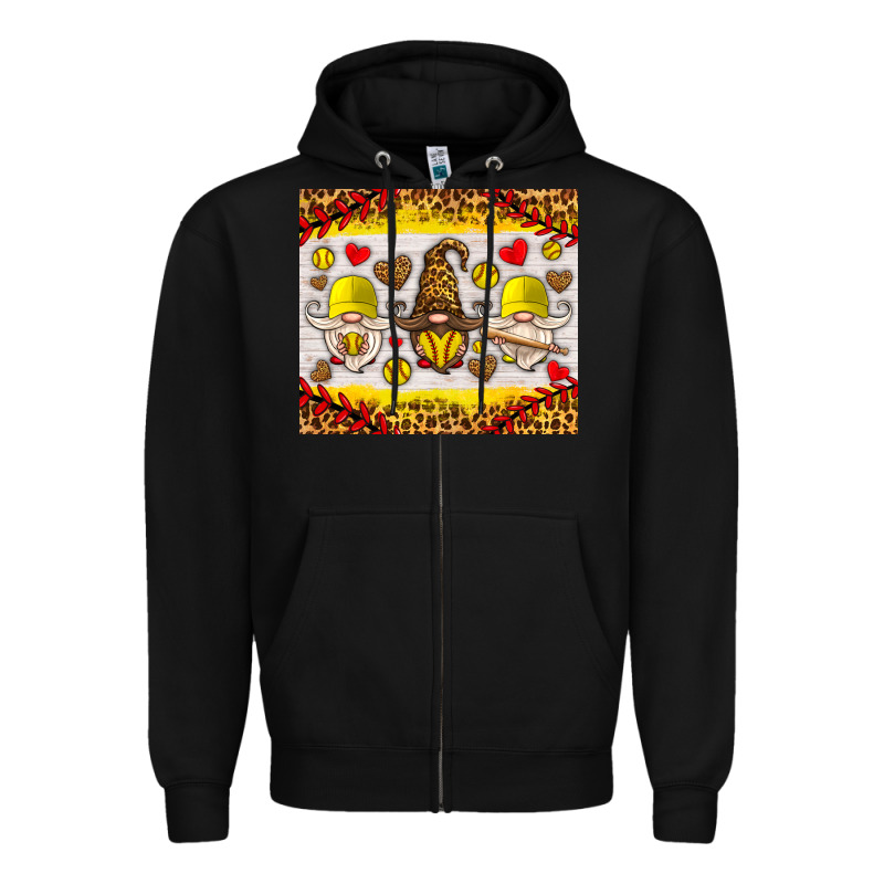 Softball Gnome Zipper Hoodie by HRA Design Shop | Teevron