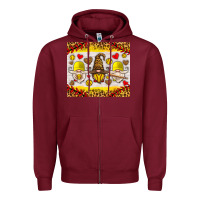 Burgundy softball gnome Zipper Hoodie - HRA Design Shop