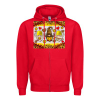 Red softball gnome Zipper Hoodie - HRA Design Shop
