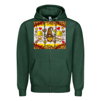 Sports Green softball gnome Zipper Hoodie - HRA Design Shop