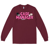 Burgundy breast cancer case manager Long Sleeve Tee - texasbilliewilder
