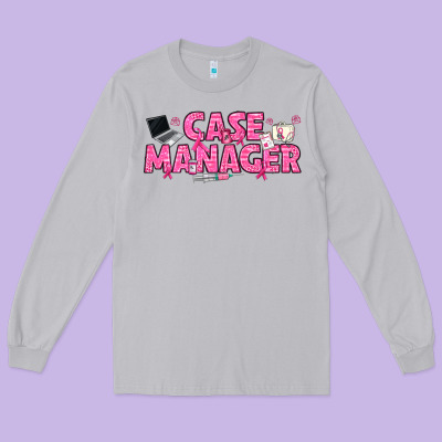 Breast Cancer Case Manager Long Sleeve Tee Designed By Texasbilliewilder
