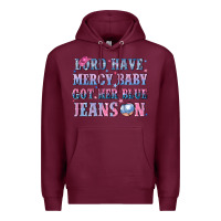 Burgundy lord have mercy baby got her blue jeans on Premium Hoodie - NancyCooperArtShop