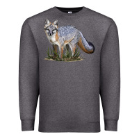 Charcoal Heather Gray Fox Premium Sweatshirt - LillyAllenDesigns