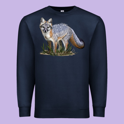 Gray Fox Premium Sweatshirt Designed By Lillyallendesigns