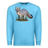 Ocean Blue Gray Fox Premium Sweatshirt - LillyAllenDesigns