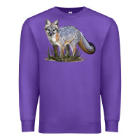 Purple Gray Fox Premium Sweatshirt - LillyAllenDesigns