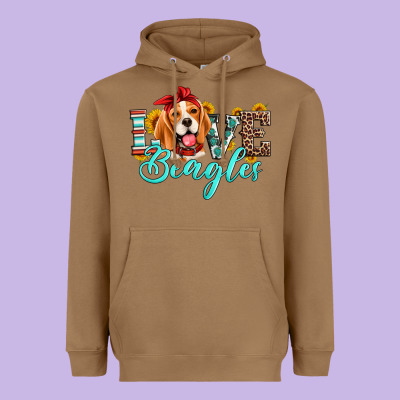 Love Beagles Heavyweight Hoodie Designed By Artiststas
