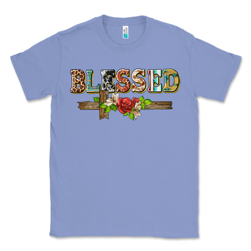 Blessed And Floral Cross Classic Tee by BarkalooDesign | Teevron