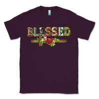 Plum blessed and floral cross Classic Tee - BarkalooDesign