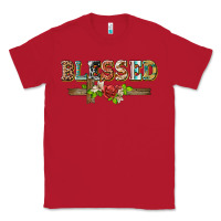 Red blessed and floral cross Classic Tee - BarkalooDesign