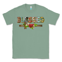 Sage blessed and floral cross Classic Tee - BarkalooDesign