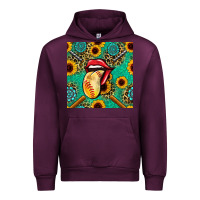 Mauve Wine softball lips sunflowers and gemstones seamless pattern Urban Hoodie - BundleAndBundleShop
