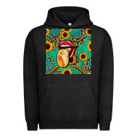 Pigment Black softball lips sunflowers and gemstones seamless pattern Urban Hoodie - BundleAndBundleShop
