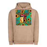 Pigment Burro softball lips sunflowers and gemstones seamless pattern Urban Hoodie - BundleAndBundleShop