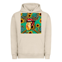Pigment French Oak softball lips sunflowers and gemstones seamless pattern Urban Hoodie - BundleAndBundleShop
