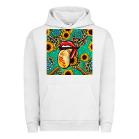 Pigment Lunar Rock softball lips sunflowers and gemstones seamless pattern Urban Hoodie - BundleAndBundleShop