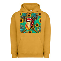 Pigment Peanut Butter softball lips sunflowers and gemstones seamless pattern Urban Hoodie - BundleAndBundleShop