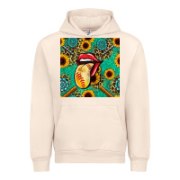 Sandshell softball lips sunflowers and gemstones seamless pattern Urban Hoodie - BundleAndBundleShop