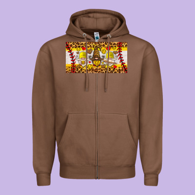 Softball Gnome License Plate Zipper Hoodie Designed By Hra Design Shop
