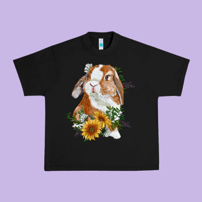 Urban Heavy Tee Bunny With Sunflowers