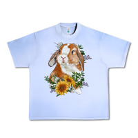 Grape Ice Bunny With Sunflowers Urban Heavy Tee - RanaPortraitStore
