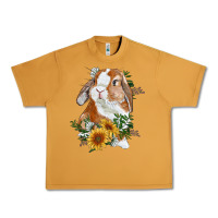 Peanut Butter Bunny With Sunflowers Urban Heavy Tee - RanaPortraitStore