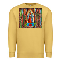 Antique Gold our lady of Guadalupe serape Premium Sweatshirt - BarkalooDesign