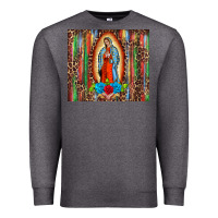 Charcoal Heather our lady of Guadalupe serape Premium Sweatshirt - BarkalooDesign