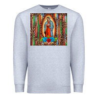 Heather Grey our lady of Guadalupe serape Premium Sweatshirt - BarkalooDesign