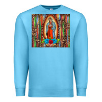 Ocean Blue our lady of Guadalupe serape Premium Sweatshirt - BarkalooDesign