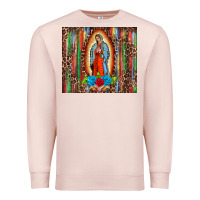 Pale Pink our lady of Guadalupe serape Premium Sweatshirt - BarkalooDesign