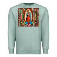 Seafoam our lady of Guadalupe serape Premium Sweatshirt - BarkalooDesign