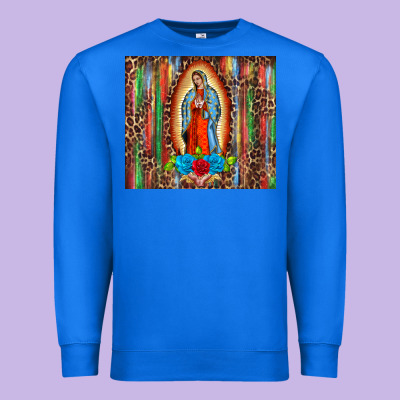 Our Lady Of Guadalupe Serape Premium Sweatshirt Designed By Barkaloodesign