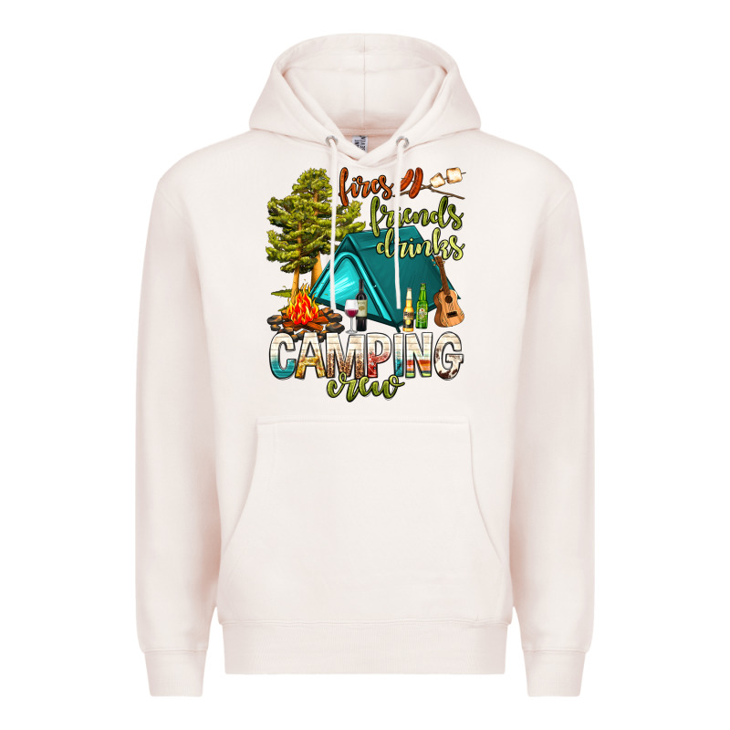 Fires Friends Drinks Camping Crew Premium Hoodie by NancyCooperArtShop | Teevron
