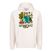Pale Pink fires friends drinks camping crew Premium Hoodie - NancyCooperArtShop