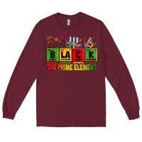 Burgundy Black the prime element juneteenth Long Sleeve Tee - Zillion Design Studio