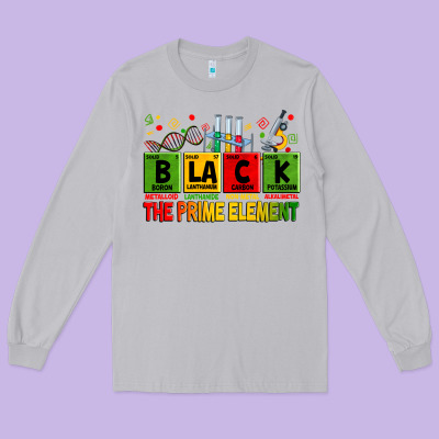 Black The Prime Element Juneteenth Long Sleeve Tee Designed By Zillion Design Studio