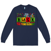 Navy Black the prime element juneteenth Long Sleeve Tee - Zillion Design Studio