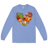 Colony Blue pumpkin and latte with fall Long Sleeve Tee - AdoDesignShop