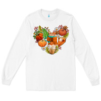 White pumpkin and latte with fall Long Sleeve Tee - AdoDesignShop