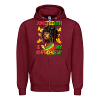 Burgundy juneteenth is my independence day Zipper Hoodie - HRA Design Shop