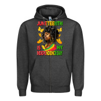 Charcoal Heather juneteenth is my independence day Zipper Hoodie - HRA Design Shop
