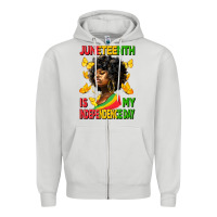 Dove Grey juneteenth is my independence day Zipper Hoodie - HRA Design Shop