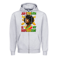 Heather Grey juneteenth is my independence day Zipper Hoodie - HRA Design Shop