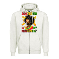 Oatmeal Heather juneteenth is my independence day Zipper Hoodie - HRA Design Shop