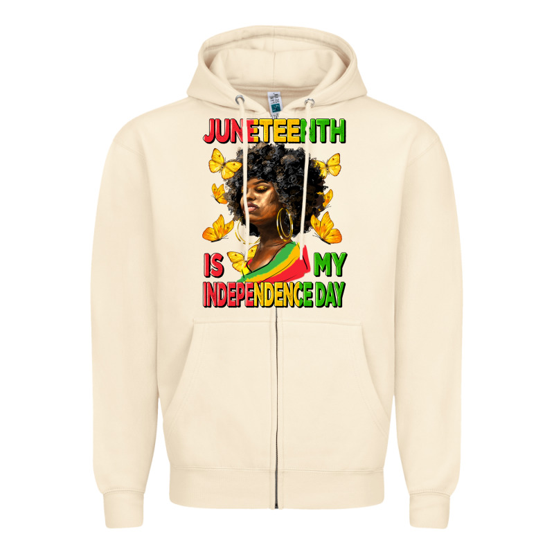 Juneteenth Is My Independence Day Zipper Hoodie by HRA Design Shop | Teevron