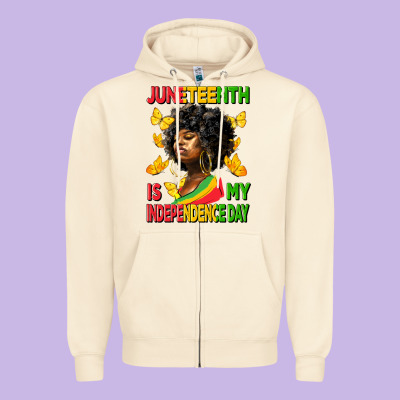 Juneteenth Is My Independence Day Zipper Hoodie Designed By Hra Design Shop