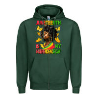 Sports Green juneteenth is my independence day Zipper Hoodie - HRA Design Shop